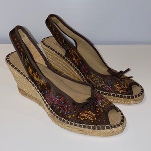 Montego Bay Club Embroidered Espadrilles, Size 8.5